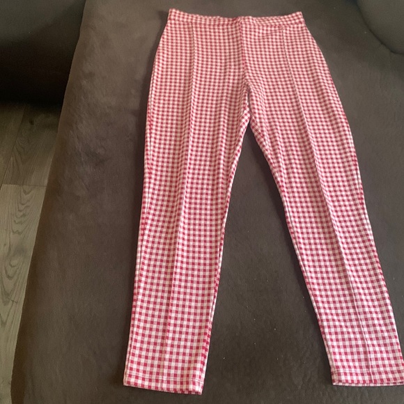 Red checkered pants from Free People SZ 6 - Picture 2 of 8